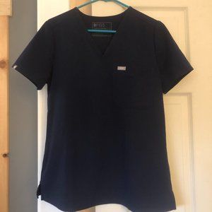 Figs Catarina One Pocket Scrub Top Navy